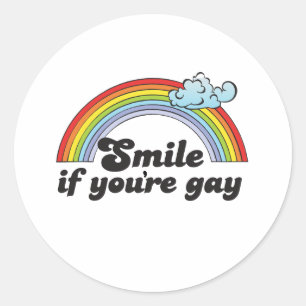 Logga om du är gay runt klistermärke