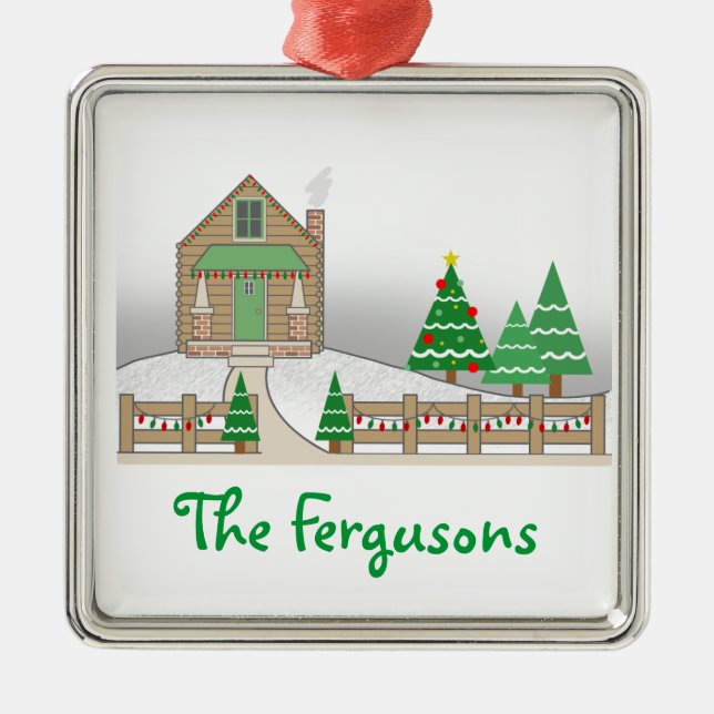 Logga platsen för kabin- & julljussnö julgransprydnad metall (Framsidan)