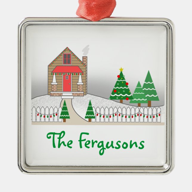 Logga platsen för kabin- & julljussnö julgransprydnad metall (Framsidan)