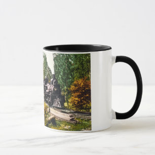 Logga tåg på järnberg, Michigan Mugg