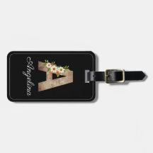 Loggage-etikett för svart trä av brev