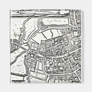 Loggans karta av Oxford, östligt lakan Magnet
