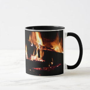 Loggar in i brandfotografiet för eldsläckare mugg