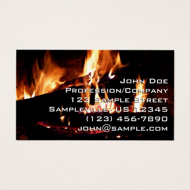 Loggar in i brandfotografiet för eldsläckare visitkort (Framsidan)