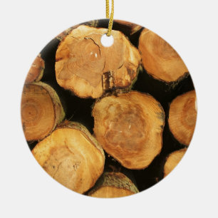 Loggar Julgransprydnad Keramik