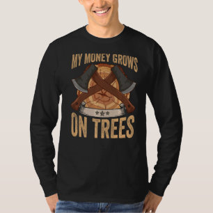 Loggar mina pengar på Träd Pappa Lumberjack T Shirt
