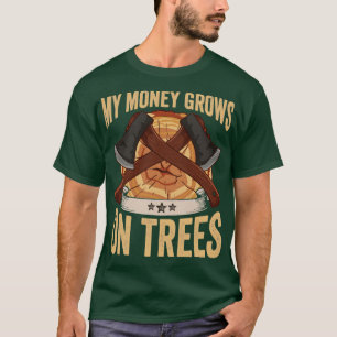 Loggar mina pengar på Träd Pappa Lumberjack T Shirt