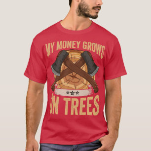 Loggar mina pengar på Träd Pappa Lumberjack T Shirt