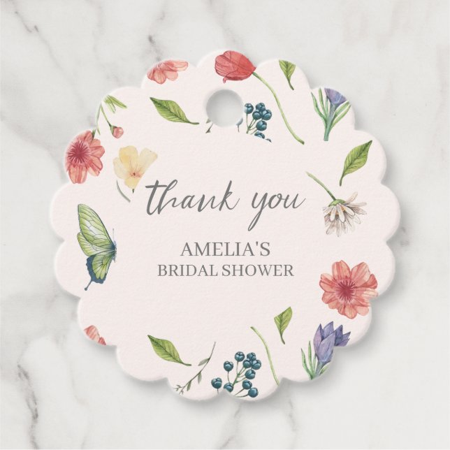 Loggbok för Wildblomma, babyskor och presentkort Gåvor Etiketter (Framsida)