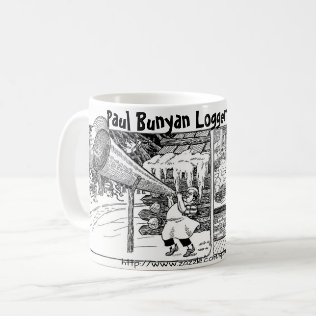 "Logger Breakfast, Paul Bunyan stil" Kaffemugg (Framsida vänster)