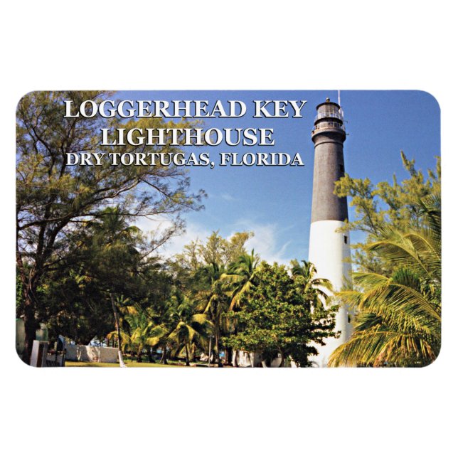 Loggerhead Nyckel fyr, Tortugas Florida Magnet (Horisontell)