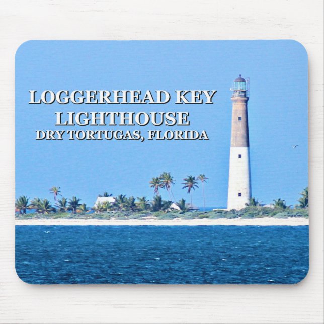 Loggerhead Nyckel Lighthouse, Florida Mousepad Musmatta (Framsidan)