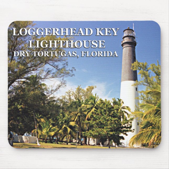 Loggerhead Nyckel Lighthouse, Florida Mousepad Musmatta (Framsidan)