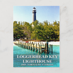 Loggerhead Nyckel Lighthouse, Florida Postcard Vykort