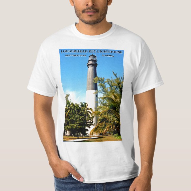 Loggerhead Nyckel Lighthouse, Florida Shirt Tee (Framsida)