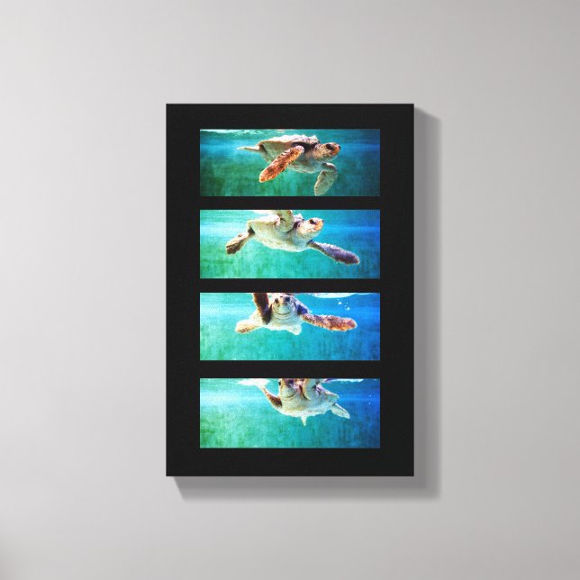 Loggerhead Sea Turtle Study Wrapped Canvas (Framsida)