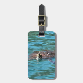 Loggerhead Sea Turtle Wildlife Art Bagagebricka