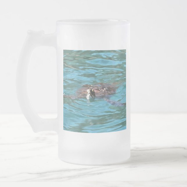 Loggerhead Sea Turtle Wildlife Art Frostat Ölglas (Vänster)