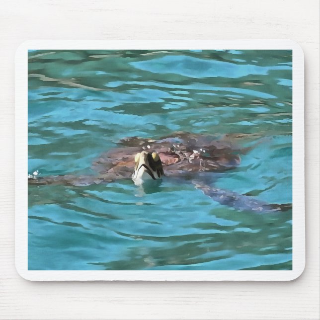 Loggerhead Sea Turtle Wildlife Art Musmatta (Framsidan)