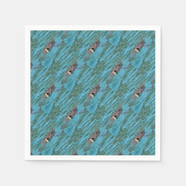 Loggerhead Sea Turtle Wildlife Art Pappersservett (Framsidan)