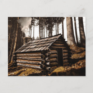 LOGGKABIN I SKOGEN-POSTKORT VYKORT