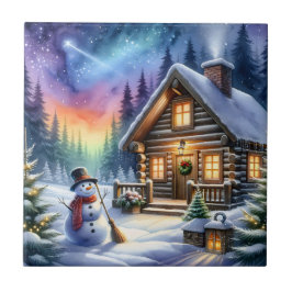Loggkabin - jul kakelplatta