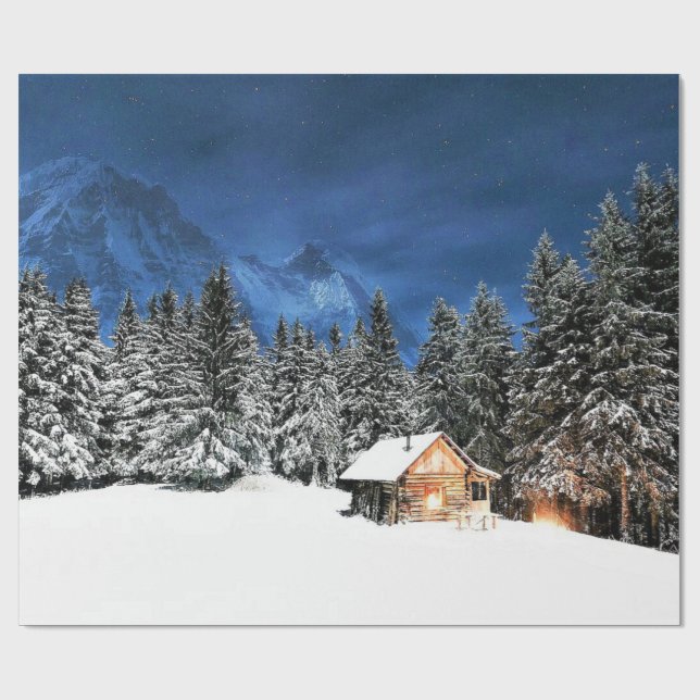 Loggkabinbergsvy Presentpapper (Platt)