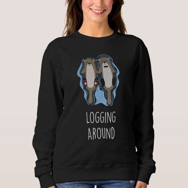 Loggning runt havets havsutter t shirt (Framsida)