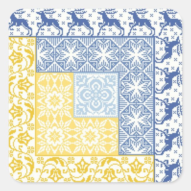 Loggskåpvinter Fyrkantigt Klistermärke (Framsida)