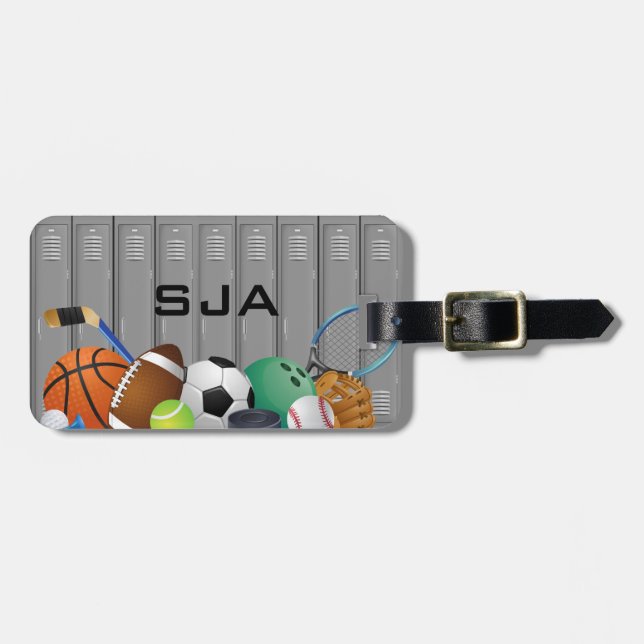 Loggtaggar för sportlåsrummets utformning bagagebricka (Horisontell Framsida)