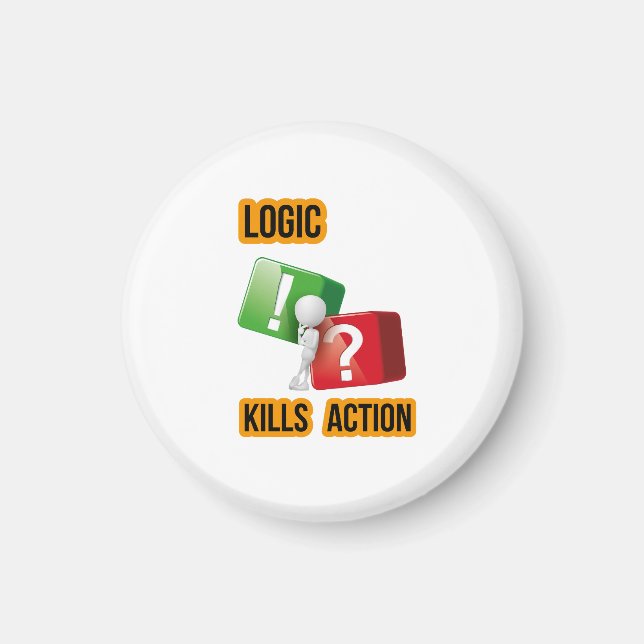 "Logic Kills Action" görarens mindset, streetwear  Magnet (Framsidan)