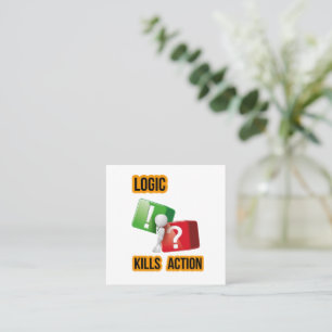 "Logic Kills Action" görares mindset, streetwear Fyrkantigt Visitkort
