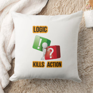 "Logic Kills Action" görares mindset, streetwear Kudde
