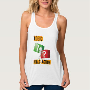 "Logic Kills Action" görares mindset, streetwear Linne Med Racerback