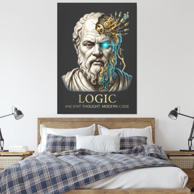 Logik - Antik Tanke Modern Kod Cyberpunk Canvastryck (Insitu (sovrum))