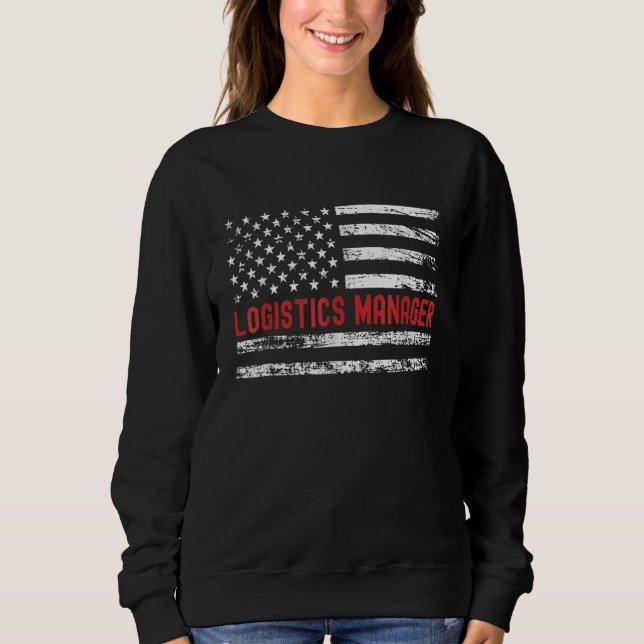 Logistics Manager USA Flag Profession Retro Job Ti T Shirt (Framsida)