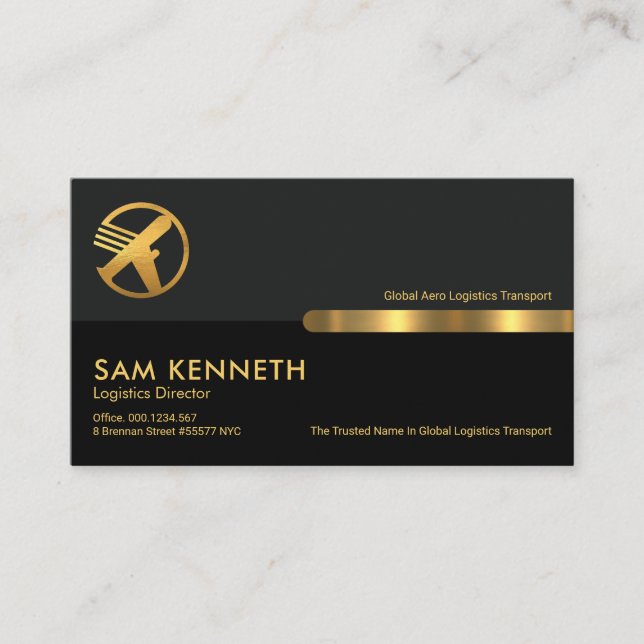 Logistik för Grått Black Retro Columns Visitkort (Framsida)