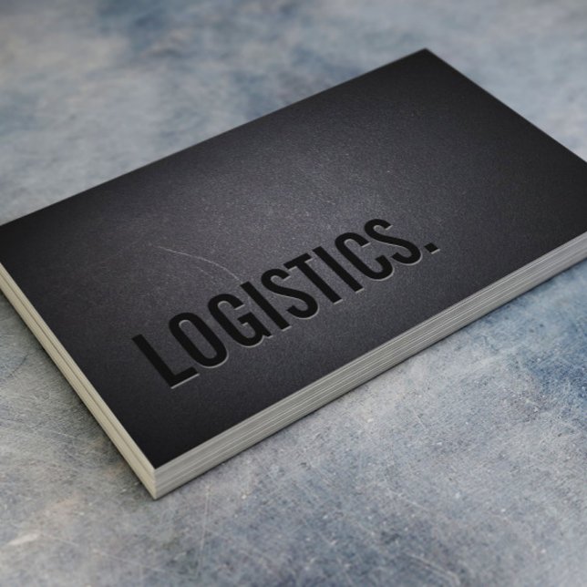 Logistik Minimalistisk, svart, fetstil Visitkort (Skapare uppladdad)