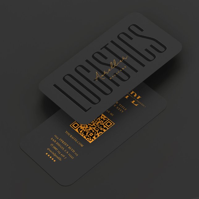 Logistik Proffs Flyttfirma Svart Orange Visitkort (Logistics Professional Mover Company Black Orange Business Card
)