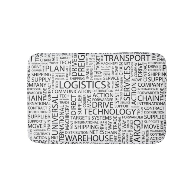LOGISTIKER mönstrar med ord Badrumsmatta (Framsidan)