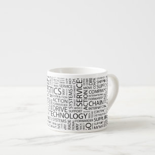 LOGISTIKER mönstrar med ord Espressomugg