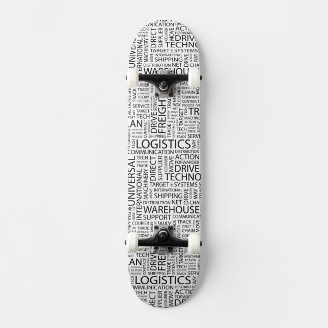 LOGISTIKER mönstrar med ord Old School Skateboard Bräda 18 Cm (Framsida)