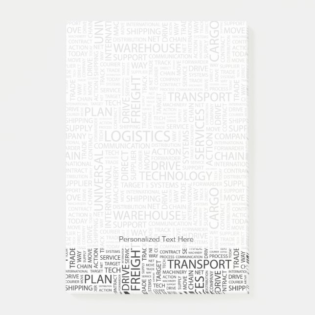 LOGISTIKER mönstrar med ord Post-it Block (Framsida)
