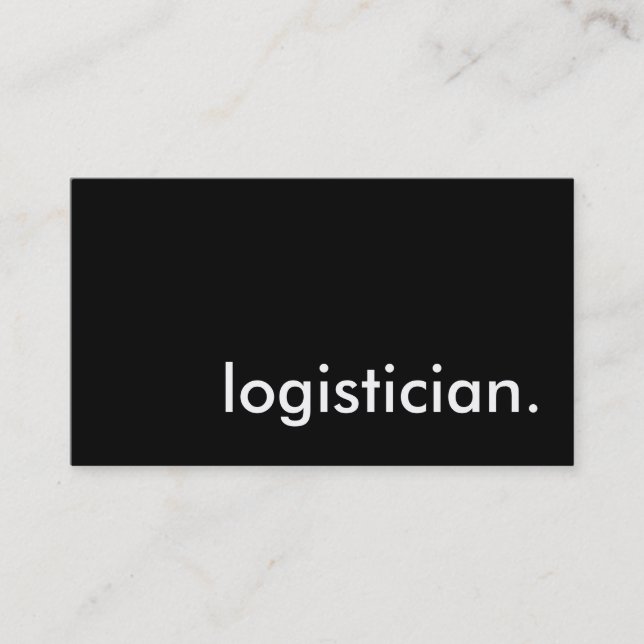 Logistiker. Visitkort (Framsida)