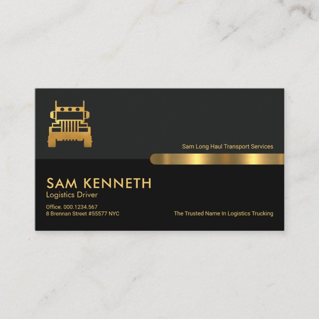 Logistikkörning av Grått Black Retro Columns Visitkort (Framsida)