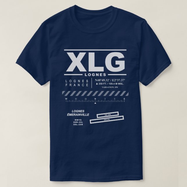 Lognes Émerainville Airport XLG T-Shirt (Design framsida)