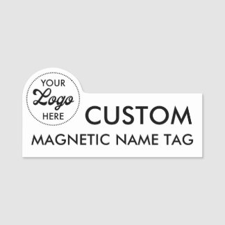 LOGO 3" x 1,5" anpassad magnetisk namnskylt blank Namnbricka