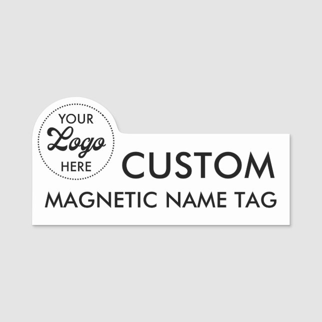 LOGO 3" x 1,5" anpassad magnetisk namnskylt blank Namnbricka (Framsida)