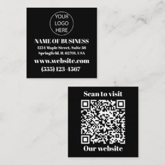 Logo and QR code business card Fyrkantigt Visitkort