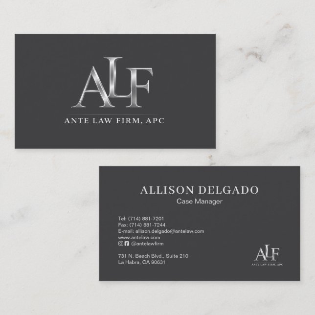 Logo Black Business Card Visitkort (Fram/baksida)